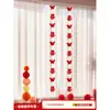 Conjunto de Decoração de Quarto de Casamento com Cortinas de Borboleta, Tira Longa com Caractere "Felicidade Dupla", Decoração para Casa Nova para o Noivo, Decorações Penduradas de Casamento para o Quarto da Noiva