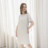 Camisola Plus Size para Mulheres, Pijama Solto de Verão de Manga Curta, Estampa de Verão, Pode Ser Usado Fora, Vestido de Casa Clássico de Meia-Saia com Gola Redonda