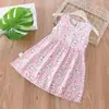 Vestido de Praia Floral Princesa Infantil Algodão Seda 2026 Verão Novo Vestido Regata para Bebê Roupa para Ar Condicionado de Casa