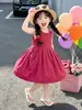 Vestido de niña para verano 2026, nuevo y elegante vestido de verano para bebé, vestido tipo chaleco de verano para niños, estilo fino tipo algodón