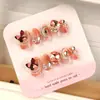 Manicura Personalizada de 10 Piezas con Código de Lazo, Parche para Uñas con Diamante de Corazón, Uñas Portátiles Hechas a Mano, Venta Directa de Fábrica