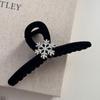 Flash diamante floco de neve hairpin veludo preto acessórios de cabelo elegante all-match outono e inverno headband clipe de Natal clipe BB quente
