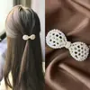 2024 Grampo de Cabelo de Liga com Strass Franja Lateral Presilha de Mola Estilo Coreano Clipe Superior Feminino Acessório de Cabelo Laço Fresco e Doce