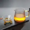 Vidrio transparente raya vertical taza justa nuevo juego de té engrosado Mar de té filtro Mar de té juego de té kung fu
