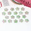 Acessório de flor de vidro de cinco pétalas com furo médio de 10mm, pulseira DIY feita à mão, colar, acessórios de joia estilo antigo, atacado