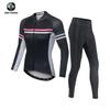 Xintown Roupa de Ciclismo Outono/Inverno Conjunto de Ciclismo Feminino Conjunto de Manga Longa com Absorção de Umidade