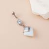 Em estoque Promoção Imperdível Piercing Corporal Humano Argola de Umbigo Diamante Pedra Natural Prego de Umbigo Quadrado Moda Europeia e Americana Fivela de Umbigo Distinta