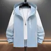 Chaqueta con Capucha para Hombre Adolescente de Verano con Protección Solar, Ropa Exterior de Moda, Corte Holgado, Talla Grande, Chaqueta Ligera y Transpirable con Protección Solar