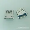 Conector de hogar inteligente USB3.0 hembra 9PIN horizontal SMT parche placa de hundimiento núcleo de goma azul