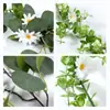 Rattan de Eucalipto Artificial de Primavera Transfronterizo Flor de Margarita Pequeña Decoración de Tubería de Aire Acondicionado para Sala de Estar Hogar Ratán Artificial