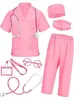 Amazon Unisex Transfronterizo Infantil Bata Quirúrgica de Doctor Bata Blanca Enfermera Juego de Imitación Rol Profesional Cosplay