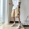 Pantalones cortos de trabajo para hombre, nuevo estilo verano 2026, marca de tendencia retro americana, pantalones casuales rectos de pierna ancha holgados hasta la rodilla