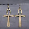 Europa y Estados Unidos populares retro simple hecho a mano joyería vida Fu Anhe aretes de cruz aretes