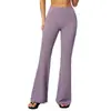 Pantalones de Yoga de Nuevo Estilo de Verano Cepillados de Cintura Alta Control de Abdomen Levantamiento de Glúteos para Correr al Aire Libre Deportes Fitness Pantalones Acampanados para Mujer 4208