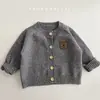 Chaqueta cárdigan de punto estilo coreano para niños, primavera y otoño, tops de manga larga para bebés, suéter de otoño para niños y niñas, ropa para salir