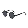 Gafas de Sol Redondas Estilo Retro Steampunk, Gafas de Sol Personalizadas de Moda de Gama Alta, Gafas de Sol Antiviento UV Estilo Urbano Hip-Hop