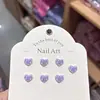 Acessórios Tridimensionais em Resina com Formato de Coração para Nail Art Transfronteiriça, Decorações de Unha DIY Feitas à Mão, Brincos, Capas de Celular, Acessórios de Unha Vestíveis