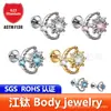 Pendientes de Titanio Jiangtai F136 Sol y Luna Circonita G23 Aleación de Titanio Joyería para Piercings en el Cuerpo Pendientes