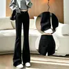 Jeans de Otoño Nuevos Estilo Chica Caliente No Ajustados Sueltos Micro-Boca de Campana para Mujer Cintura Alta Ajustados a la Cadera Elásticos Adelgazantes Pantalones de Campana