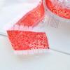 Cinta Jacquard Festiva de Año Nuevo con Borde de Hilo de 7CM Cinturón Tejido Material para Accesorios de Cabello Hechos a Mano Tocado Pasador de Moño para Niños
