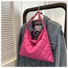 Nova bolsa de ombro estilo coreano de 2023, grande capacidade, romboide, bolsa de axila, bolsa francesa, bolsa tote bordada, moda feminina