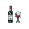 Broche de Liga de Joias Personalizado Criativo de Desenho Animado Versão Mini Fofa Taça de Vinho Tinto Letra Broche de Emblema para Roupas
