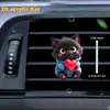 Lindo Clip de Perfume para Ventilación de Coche de Gato Gatito Acrílico Decoración de Coche Accesorio de Interior Adorno de Fragancia