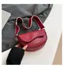 Bolsa Sela de Tecido Retro Transfronteiriça Grande Capacidade Uso Diário Nova Moda Feminina Nicho Alça Larga de Ombro Bolsa de Ombro Único Transversal