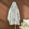 Velo de Novia Youlapan V122 Estilo Coreano, Doble Capa, Ultra-Fairy, Velo Floral Tridimensional Hecho a Mano para Banquetes de Boda