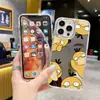 Funda de Teléfono Linda de Psyduck Estilo Anime Japonés para Apple 16 Pro, iPhone 17 Funda de Espejo Acrílico