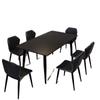 Mesa de Comedor y Sillas Minimalistas de Pizarra Negra Pura para Hogar, Apartamento Pequeño, Moderno, Combinación Rectangular, Mesa de Comedor Italiana de Lujo Ligero