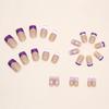 Estilo cuadrado europeo intermitente, morado francés, amor fresco, estilo ins europeo y americano, usa uñas dulces y geniales para chicas, pieza de uña especial