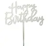 Letra Acrílica Feliz Cumpleaños Decoración de Pastel Topper Feliz Cumpleaños en Cursiva Topper para Hornear Tarjeta Insertable