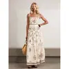 Estilo Boho Europeu e Americano Transfronteiriço 2026 Novo Saia Longa de Cintura Alta Flare Vestido de Verão para Praia Solto Emagrecedor