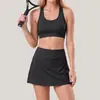 Conjunto de Top sin Mangas Racerback y Falda Corta de Yoga y Fitness Europeo y Americano Transfronterizo Amazon Deportes al Aire Libre Running Ciclismo Conjunto de Tres Piezas