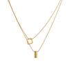 Collar de Doble Capa 2024 Nuevo Cadena para Suéter de Mujer Lujo Accesible Diseño Nicho Alta Gama No se Desvanece Accesorios Cadena Clavícula
