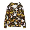 Abrigo de Otoño e Invierno para Hombre Estación Independiente de Amazon Sudadera con Capucha y Cremallera de Moda con Personalidad de Fantasma de Halloween