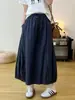 Vestido Midi 2025 Primavera Novo Casual Botão de Flor Balão Cor Sólida Cintura Marcada Versão Larga Saia Tendência Feminina