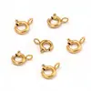 Fecho de Mola em Aço Inoxidável 316 com Revestimento a Vácuo em Ouro 18K Fecho de Mola para Joias Fecho de Pulseira Colar Acessórios para Joias DIY