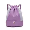 Bolsa de natación con logo personalizable de alta calidad, separada para seco y mojado, mochila con cordón con compartimento para zapatos, bolsa para baile latino