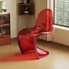 Silla Panton silla moderna para el hogar silla de comedor de diseñador silla nórdica silla simple de plástico moderna con respaldo para discusiones y taburete de maquillaje