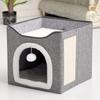Nido para gato mascota universal para las cuatro estaciones, cálido para invierno, removible y lavable, totalmente cerrado, fácil de limpiar, todo en uno, grande, plegable