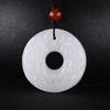 Colgante Ruyi Redondo de Jade Afgano Pixiu Doble Amuleto Pixiu para Hombres y Mujeres Colgante de Jade Colgante de Jade Blanco de Xinjiang