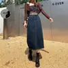 Falda vaquera de cintura alta Design Sense Niche para mujer, verano 2024, nueva moda, falda adelgazante con abertura y longitud media