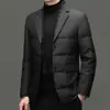 Chaqueta de Plumas para Hombre 2026 Traje de Otoño e Invierno con Cuello Bufanda Desmontable, Plumón de Pato, Cálido, Lujo Juvenil Negocio Abrigo de Plumas