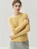 Suéter de Cachemira para Mujer, Suéter de Punto con Cuello Redondo, Otoño e Invierno, Nuevo Clásico, Versátil, Color Sólido, Suéter Básico, Estilo Simple Diario