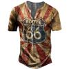 Camiseta Popular Transfronteiriça 2023 Série Europeia e Americana com Botões Estampa Digital 3D Camiseta Esportiva de Manga Curta Streetwear Masculina