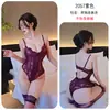 Lencería Sexy de Noche Larga Estilo Celebridad de Internet Puro Deseo Bikini de Chica Sexy Caliente Aspecto Mojado Transparente Manga Larga Conjunto Qqny