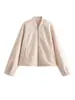 Chaqueta Bomber Casual Versátil de Personalidad Nueva Moda Simple para Mujer Fronteriza Europea y Americana Za