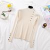Suéter de cuello alto medio para mujer, Nuevo estilo Otoño e Invierno 2026, Top de punto ajustado elegante, Camisa básica de manga larga para mujer